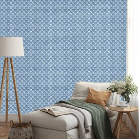 Самозалепващ тапет – Сини геометрични шарки