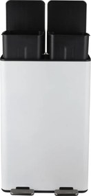 Стоманено кошче за боклук 2x30 l за рециклиране с педал в матово бял цвят Aliya – Spirella