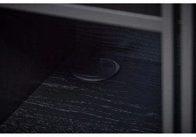 Нисък скрин от дъб в черен цвят 188x75 cm Ende - Woodman