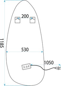 Огледало LED 120x55cm YH-3359