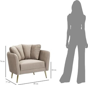 Кафяво-сиво кадифено кресло Kiev – Mauro Ferretti