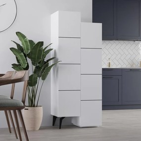 Меламинов многофункционален шкаф Stair в бял цвят 62,2x37,4x156см