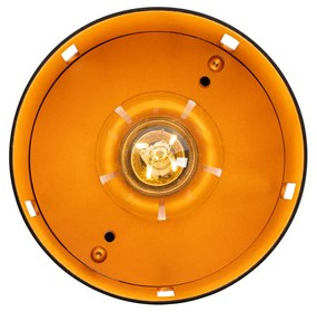 Дизайнерска таванна лампа черна със златен интериор - Yana