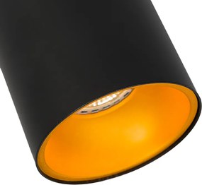 Комплект от 6 модерни прожектора черни със злато GU10 50mm - Deep