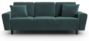 Кадифен разтегателен диван с място за съхранение в петролен цвят 235 cm Kyoto – Cosmopolitan Design