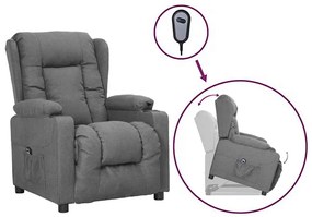 3093423 vidaXL Изправящ стол, светлосив, текстил