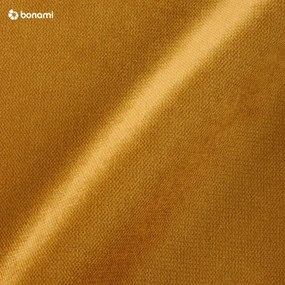 Жълт кадифен разтегателен ъглов диван (ляв ъгъл) Lofty Lilly – Miuform