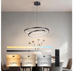 Brilagi-LED Полилей с възможност за димиране на кабел TWISTER LED/48W/230V Ø 50 см черен + дистанционно управление