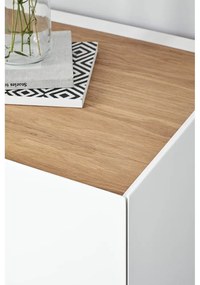 Бял нисък скрин от декор от дъб 110x85 cm Arista – Teulat