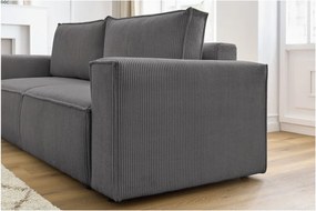 Тъмносив диван от велур 245 cm Nihad - Bobochic Paris