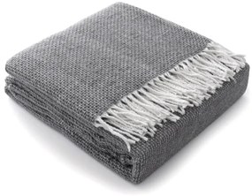Турско памучно одеяло с декоративни пискюли - сиво Ширина: 200 см | Дължина: 220 см