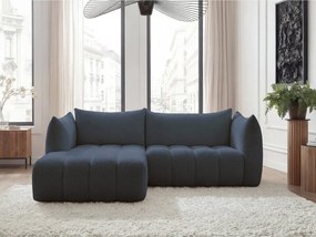 Тъмносин ъглов диван от прежда с примки от букле (ляв ъгъл) Azra – Bobochic Paris