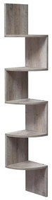 Ъглова стенна етажерка SNAKE сива/кафява