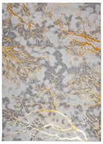 Опростен модерен килим в сиво със златен мотив Ширина: 80 см | Дължина: 150 см