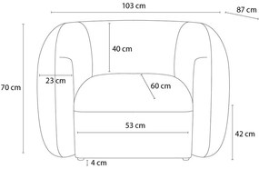 Синьо кресло Celine – Bobochic Paris