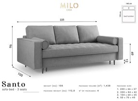 Светлосив разтегателен диван Santo - Milo Casa