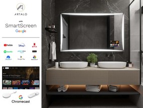 SMART огледало със светодиодно осветление M5 premium + SmartScreen with Google Chromecast