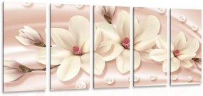 картини от 5 части – Луксозна магнолия с перли