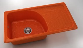 Mивка Classic 205, Polymer Marble, 19 Сребрист оранж, с включен сифон