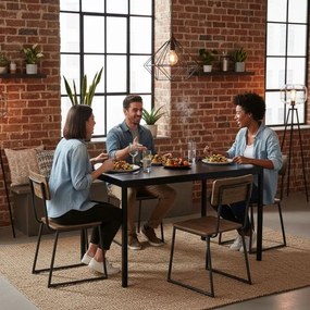 Кухненска маса черна 120 x 60 cm - универсална маса за 4-5 души