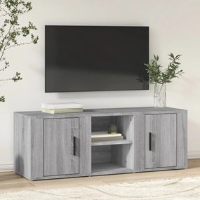 819434 vidaXL ТB шкаф, сив сонома, 100x31,5x35 см, инженерно дърво