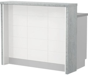 Островна кухненска пейка Hudson-Length: 120 cm.-White-Chromix Silver