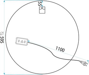 Огледало LED 60cm H108