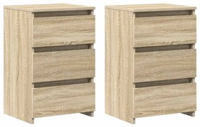 806218 vidaXL Нощни шкафчета 2 бр сонома дъб 40x35x62,5 см инженерно дърво