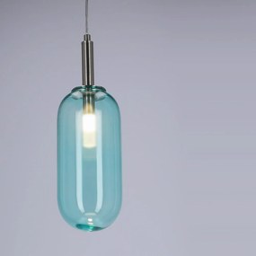 Синьо LED висящо осветително тяло със стъклен абажур ø 13 cm Fiuggi – Candellux Lighting