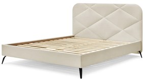 Бежово тапицирано двойно легло с включена подматрачна рамка 180x200 cm Prune – Bobochic Paris