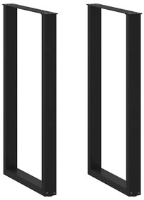 4013248 vidaXL Крака за бар маса, U-образни, 2 бр., черни, 60 x (110-111) см, стомана