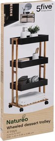 Етажерка на колела 5five Natureo, 4 нива - Черен
