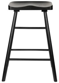 Черен бар стол от масивен дъб (височина на седалката 65,5 cm) Vander – White Label