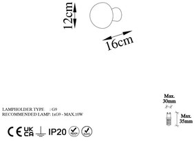 Стенна лампа в бронзов цвят ø 12 cm Fungal – Opviq lights