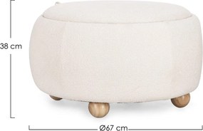 Кремава табуретка от прежда с примки от букле Irisha – Bizzotto