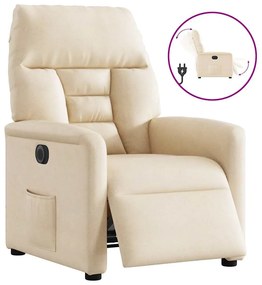 3303078 vidaXL Електрически реклайнер стол, бежов, микрофибърен текстил