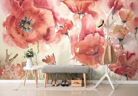 Тапет – Рисувани макове на поле