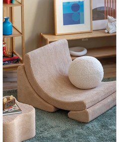 Светлокафяв детски стол от рипсено кадифе Moon – Wigiwama