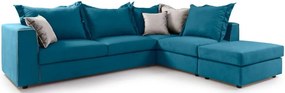Ъглов диван Broadway-Синьо-зелен-Десен