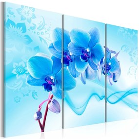 Печат върху платно - Ефирна орхидея - синьо 60х40