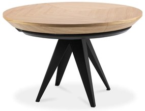Кръгла сгъваема трапезна маса с допълнителна плоча с дъбов плот ø 120 cm Magnus – Windsor &amp; Co Sofas