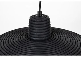 Черно затъмняващо се висящо осветително тяло с ратанов абажур ø 35 cm Balance – Zuiver