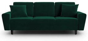 Зелен кадифен разтегателен диван с място за съхранение 235 cm Kyoto – Cosmopolitan Design