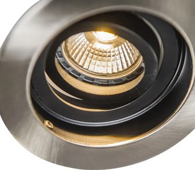 Интелигентен модерен вграден прожектор стомана с черно вкл. WiFi GU10 - Rondoo