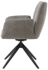 Сив тапициран трапезен стол с подлакътници Roxana – Unique Furniture