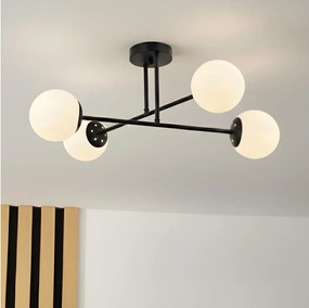 Brilagi - Прикрепен полилей MALIVA 4xE14/15W/230V черно/бяло