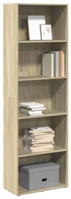 857919 vidaXL Библиотека, сонома дъб, 60x30x189 см, инженерно дърво