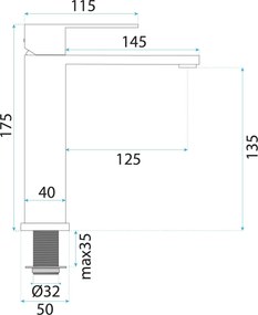 Смесител за баня Rea Hunter Brush Nickel