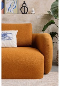 Ъглов диван от плат букле в цвят горчица (ляв ъгъл) Imola – Bonami Selection