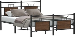 4106859 vidaXL Рамка за легло без матрак Кафяв дъб Инженерна дървесина